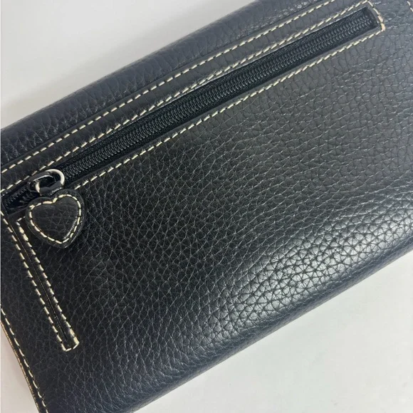 Brighton Black Leather Wallet with Silver Chain Accent - Picture 8 of 9